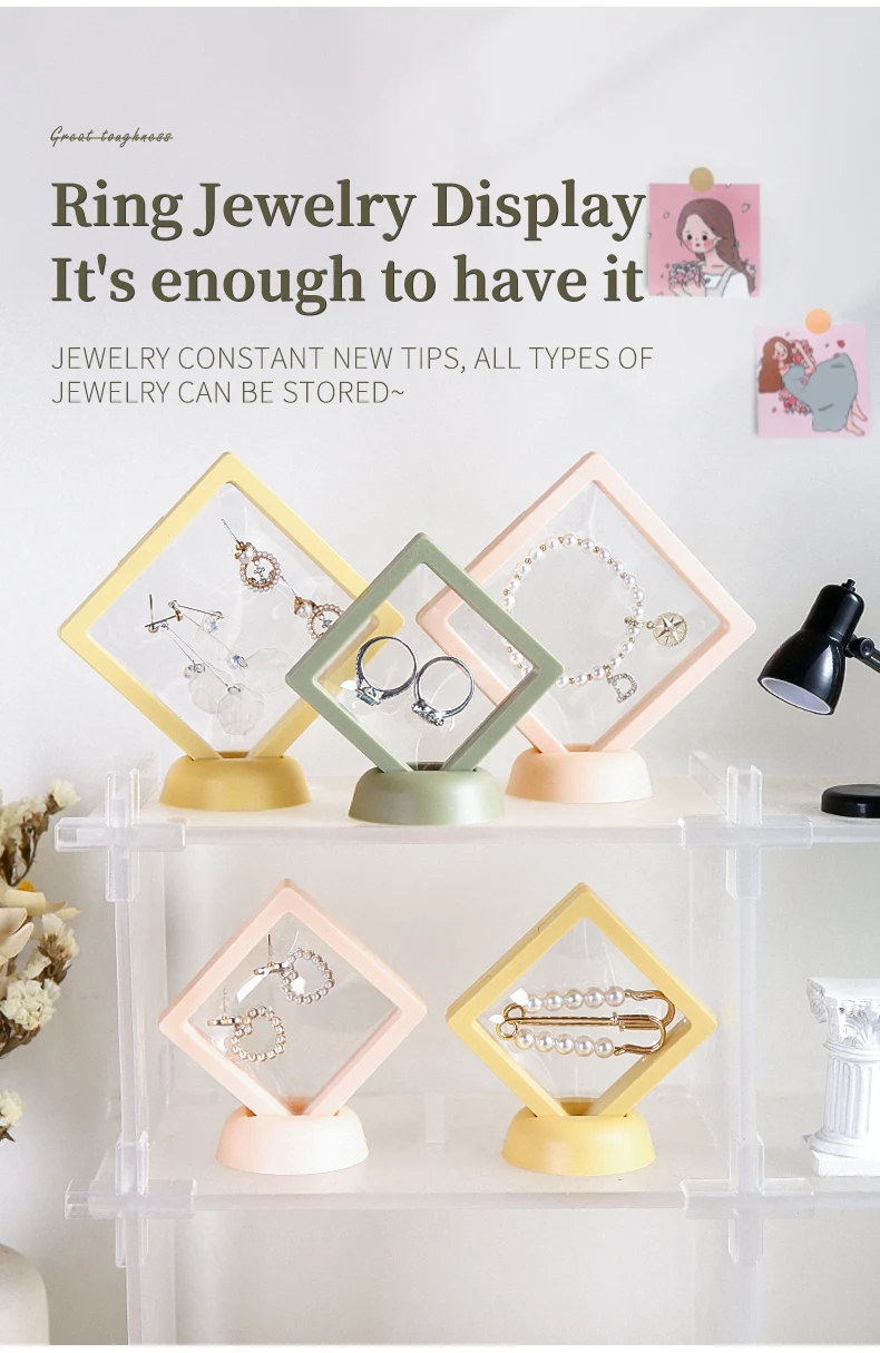 Custom Logo Cardboard Sliding Sleeve Paper Jewelry Storage Drawer Box Packaging With Clear PE Film Floating Gift Display Box