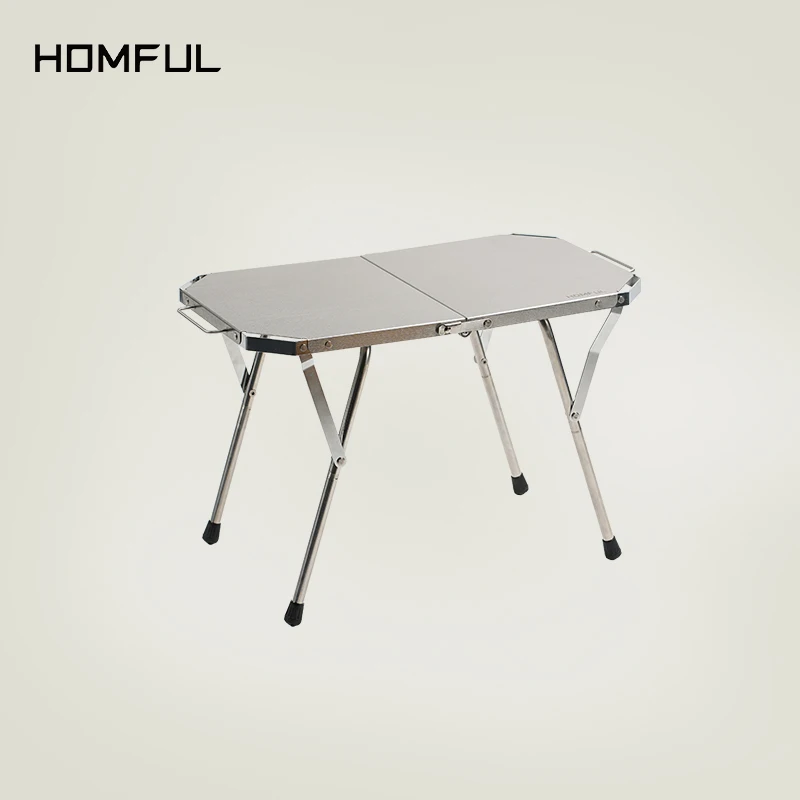 Homful Outdoor Camping Furniture Stainless Steel Portable Folding Glamping Table