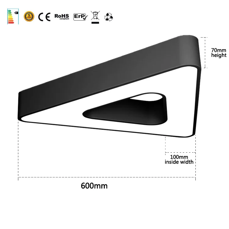 Custom shape triangle aluminum housing LED ceiling pendant light for living room decoration