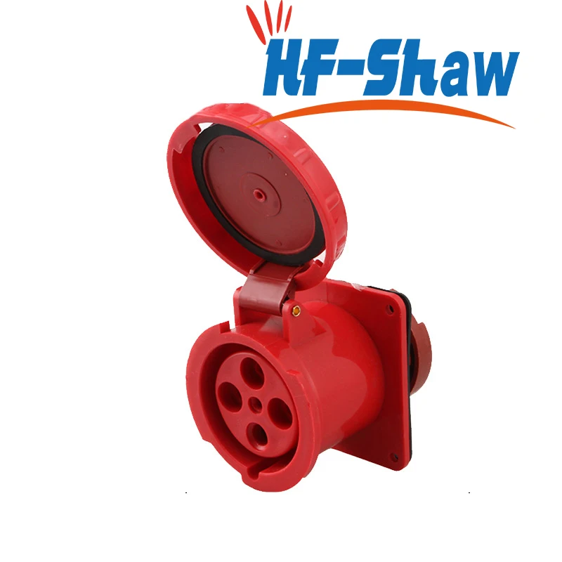 (High Quality)Waterproof Electrical 16A/32A Industry Socket/Plug,AC Power Socket With Panel Mount waterproof connector wi