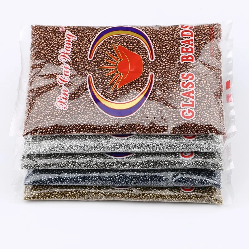 Factory sell High quality electroplated metal color glass seed beads 2mm 450g pack seed beads for diy jewelry making