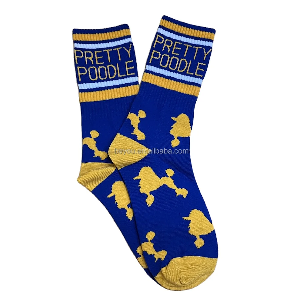 SGR Greek Letter Fashion University Poodle Logo Casual Socks Letter Cotton Socks