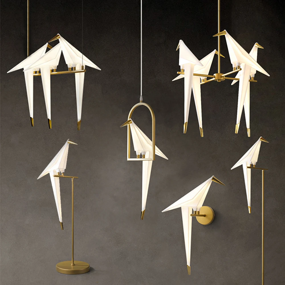  Paper Metal Crane Chandelier For LED Bird Design Pendant Lamp Origami Art metal origami bird chandelier light decor