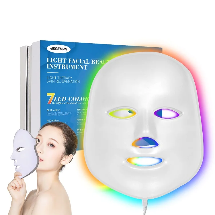 DGYAO 7 Colors Led Light Therapy Facial Skin Care Mask - with Clinically Proven Blue & Red Light Treatment Acne Photon Mask