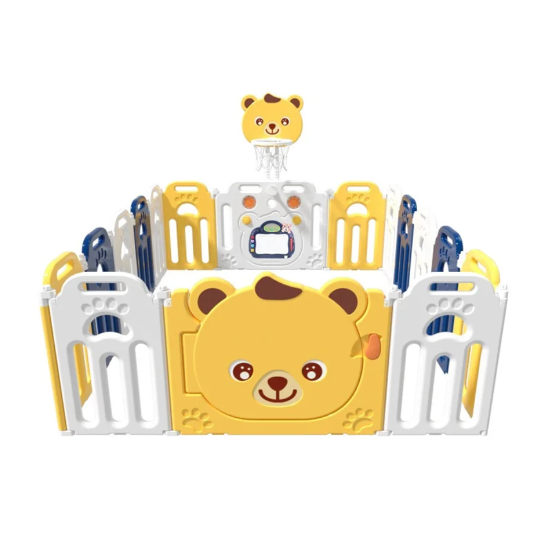 Toddler foldable plastic playard portable indoor game outdoor gate pen play yard safety fence kids baby playpens for children