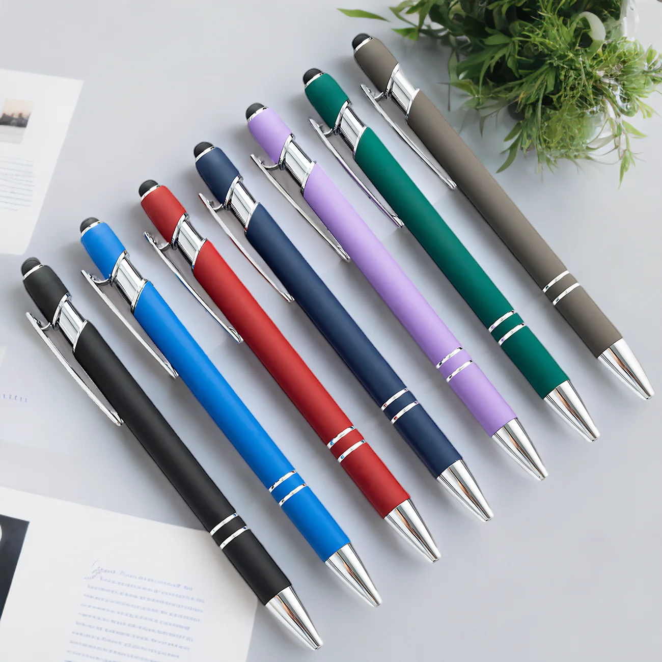 2024 Unique Products Cheap Price Aluminum Available Stylus Pen Multi-colored Metal Custom Retractable Ballpoint Pens with Logo