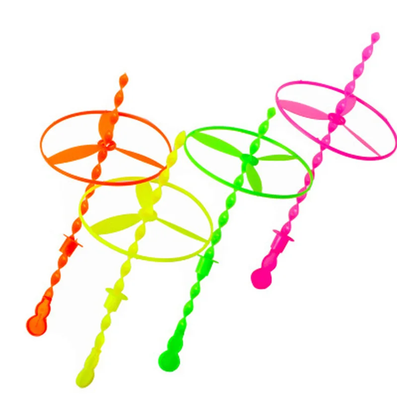 hot sale Creative hand - propelled flying saucer bamboo dragonfly children toys