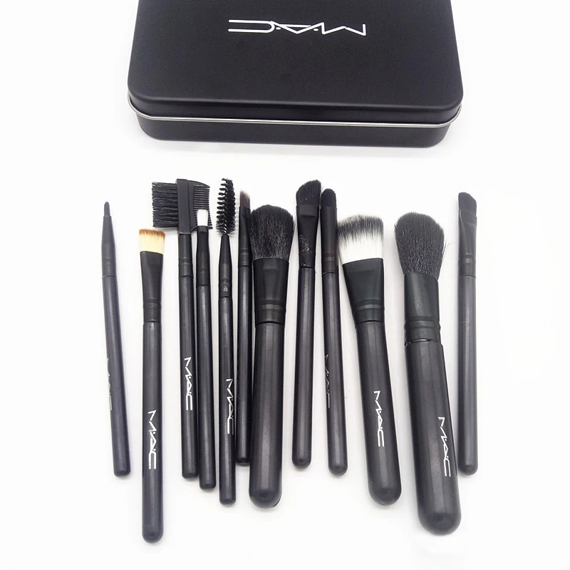 Amazon eBay hot sell custom foundation BB cream blush eye shadow naked3 12pcs makeup brush sets portable iron box