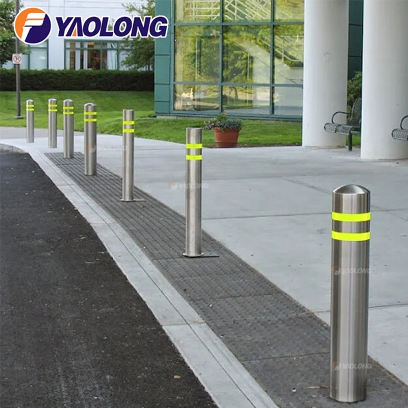 Hot Sale 316 Stainless Steel Metal Safety Roadblock Bollards Parking Security Barriers