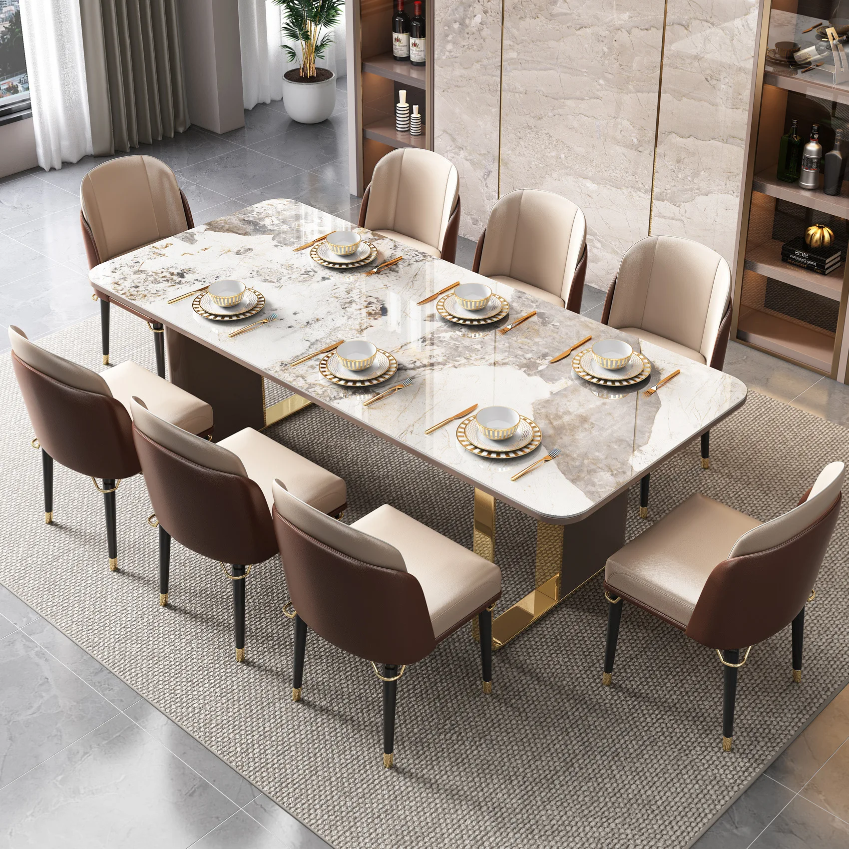 2023 Foshan latest furniture living room marble dining table stehtisch 80cm