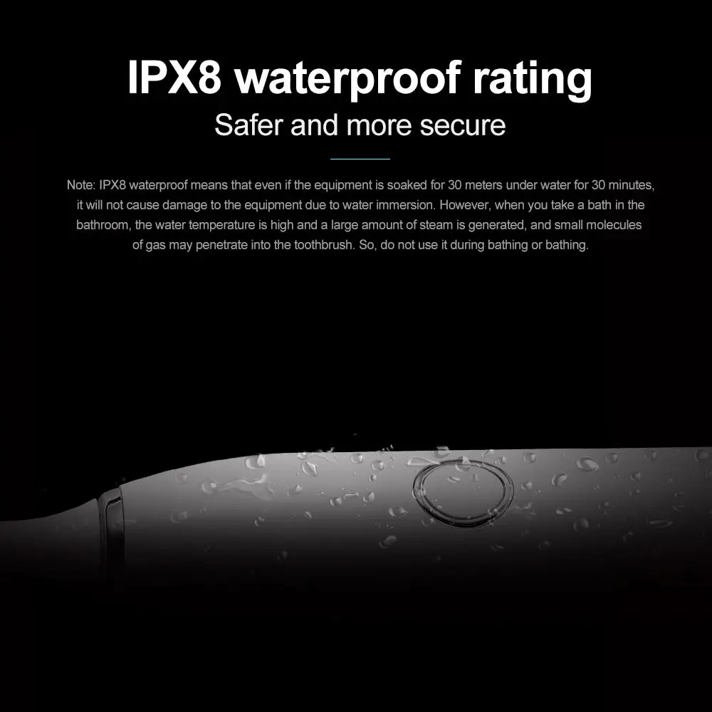 Portable Best Travel Whitening Sonic Toothbrush IPX8 Waterproof Smart Timing Electric Toothbrush
