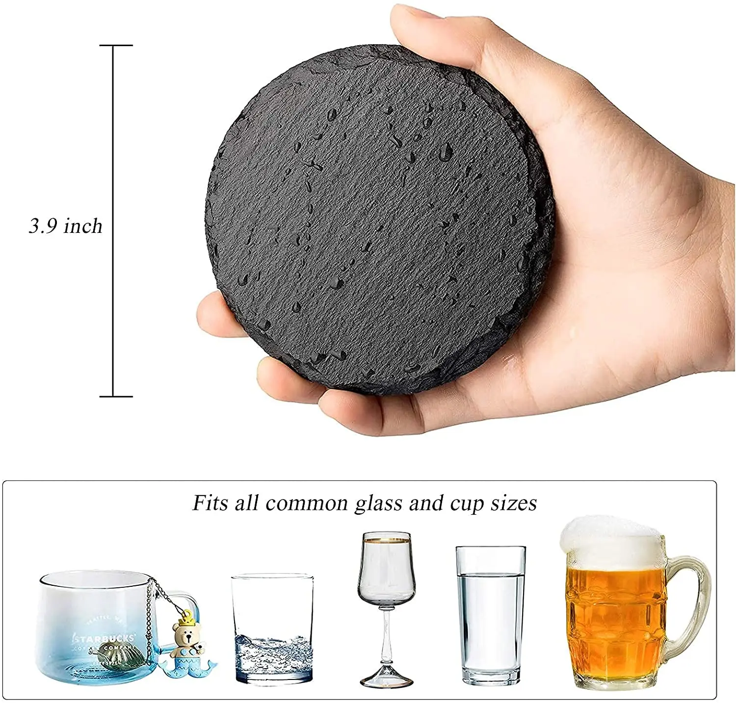 Slate Cup Cushions black Coasters bulk Decorative Heat Insulation Tea Cup Mats