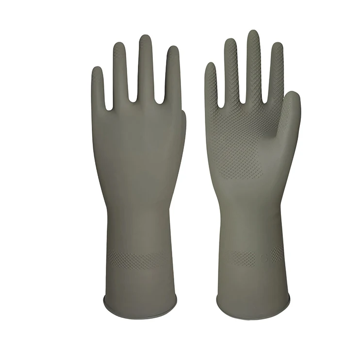 Durable Long Cuff Household Latex Gloves For Kitchen Dishwashing Cleaning Rubber Gloves