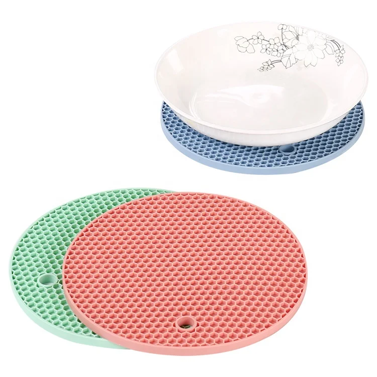 
ODM OEM Heat Resistant Silicone Pot Holder Placemat Custom Table Silicone Trivet Mat 