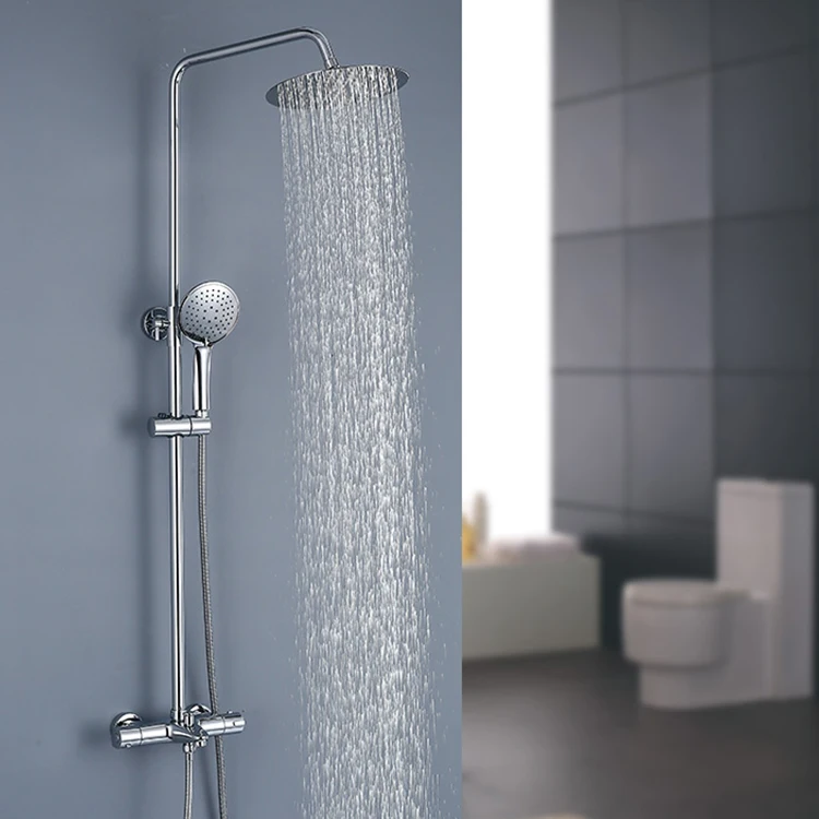 Bathroom Smart Thermostat Brass Body Shower Shower Set 304 Stainless Steel Wall Mounted Bathtub Shower Faucet Set