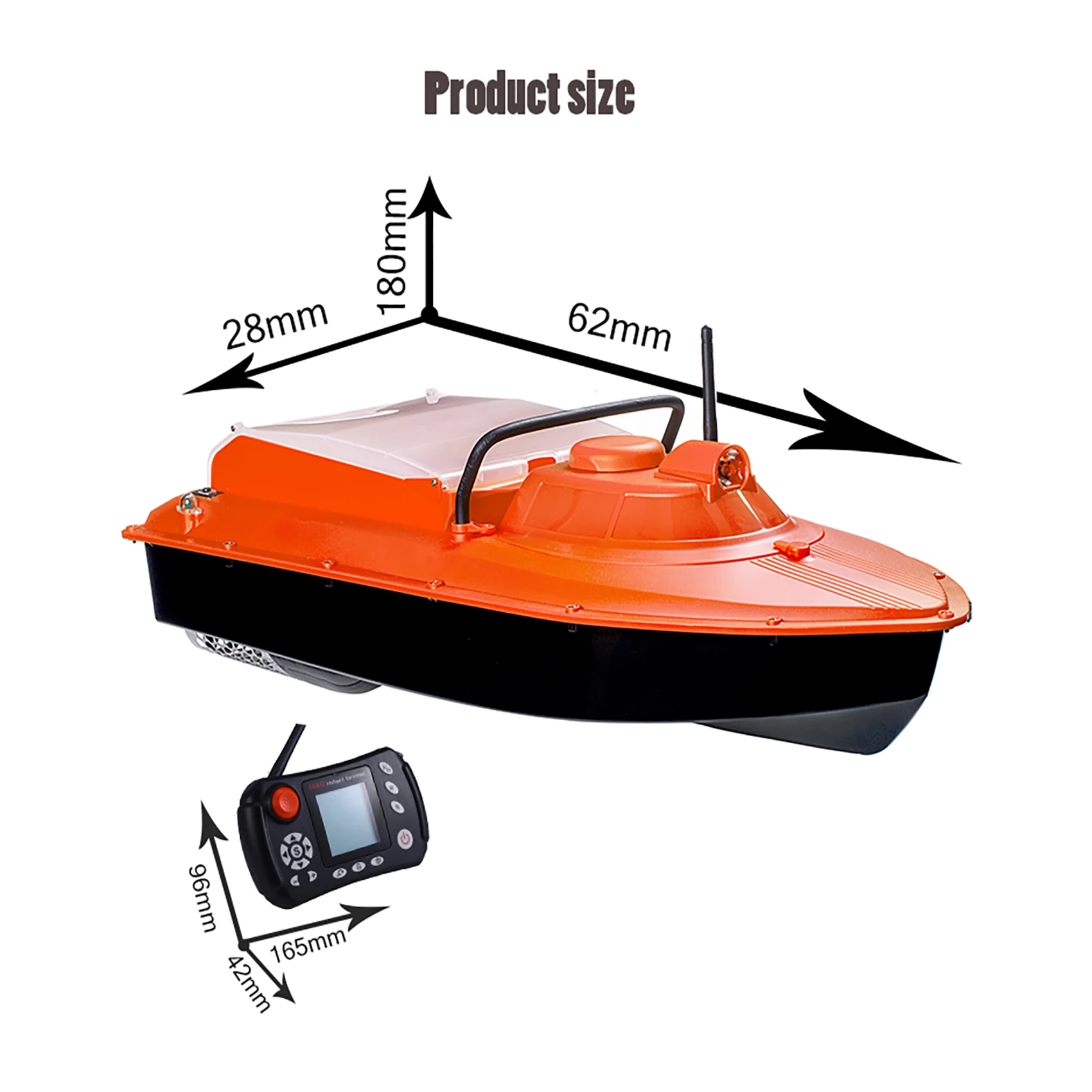 JABO2BG-7.4V10A*2 Orange  GPS Auto navigation fish finder bait boat  delivery Store 16 points