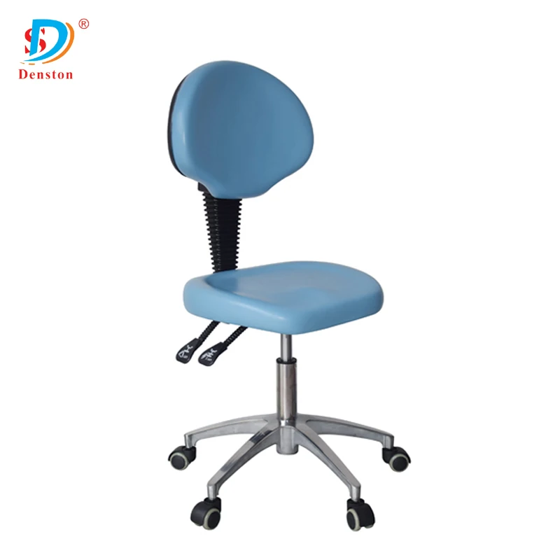 
PU Chrome Steel Frame Revolving Adjustable hospital doctor Chair stool With Backrest 