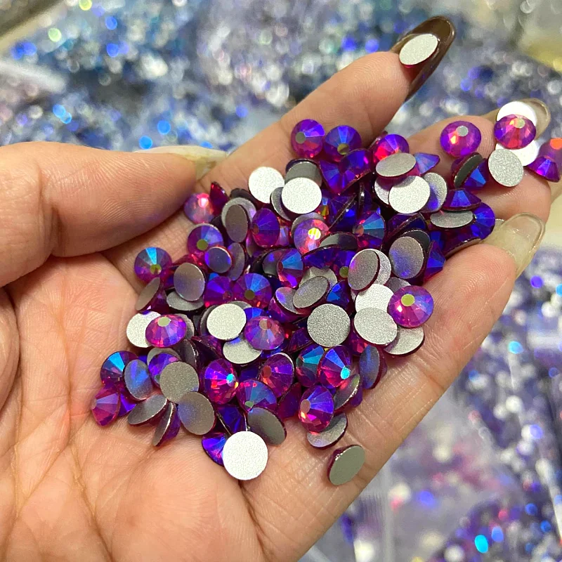 Wholesale ss3-ss20 Glass Flat Back Bling AB Rhinestones Shapes