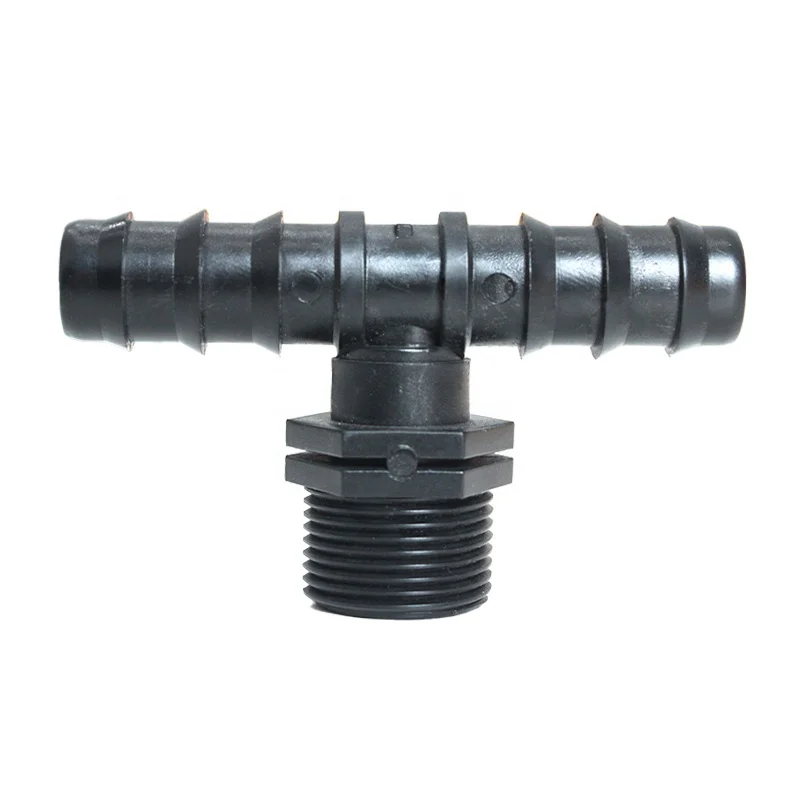 Tee Fittings for Tubing Greenhouse Garden Plastic Fittings Male Tee Connector for Drip Irrigation System