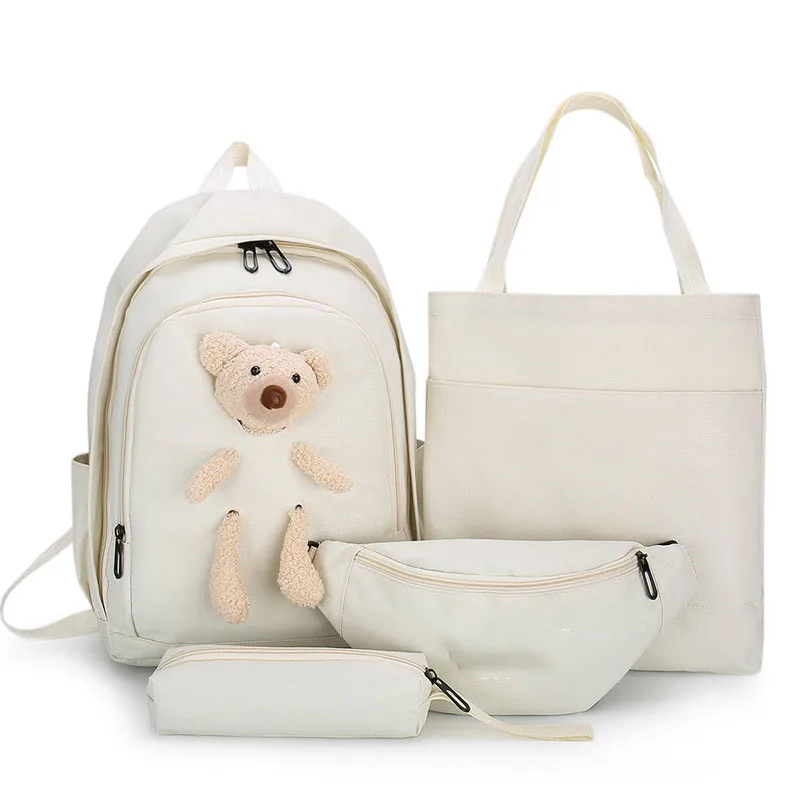 4 in 1 OEM High Quality Girls Backpack School Bag Set Wholesale Customized Fashion Boys Girls College Student School Book Bags