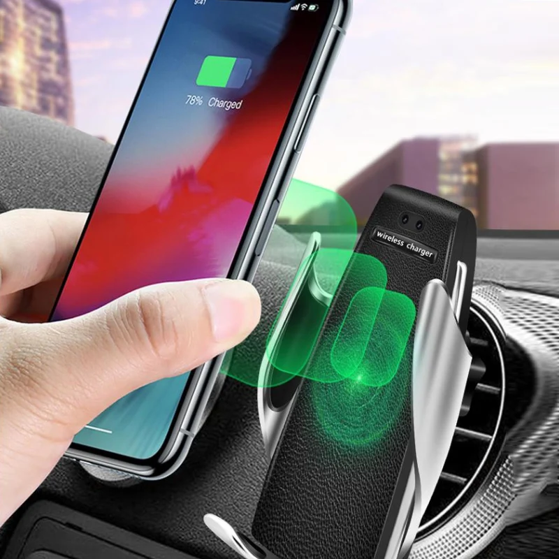 Wireless Car Charger Charging Qi Auto-Clamping Air Vent Dashboard Car Phone Holder For Iphone 11/11 Pro/11 Pro Max/Xsmax/Xs/Xr/X