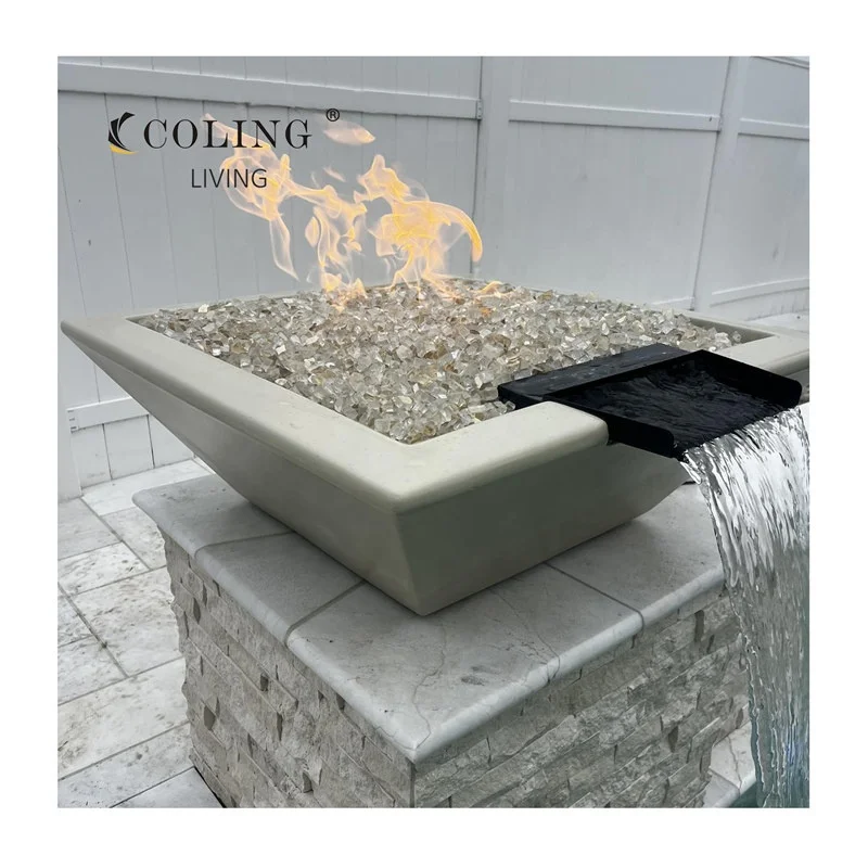 COLG211Coling Waterfall fire pit waterfall fire pit stainless steel gas water fire bowl for pool