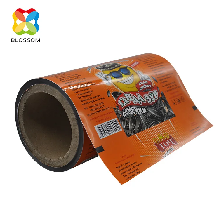 Custom Food Packaging Materials Plastic Film Printed Metallic Laminate Pouch Film Roll