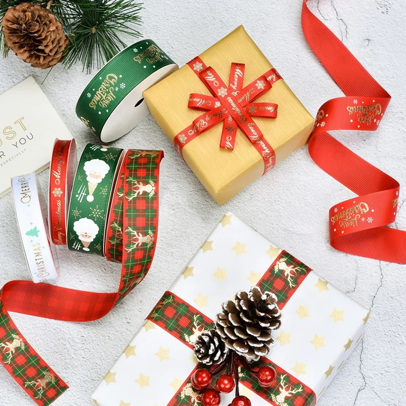  Ribest Christmas Ribbon Gifts Tapes Webbing Wholesale Satin With Logo Party Home Decora