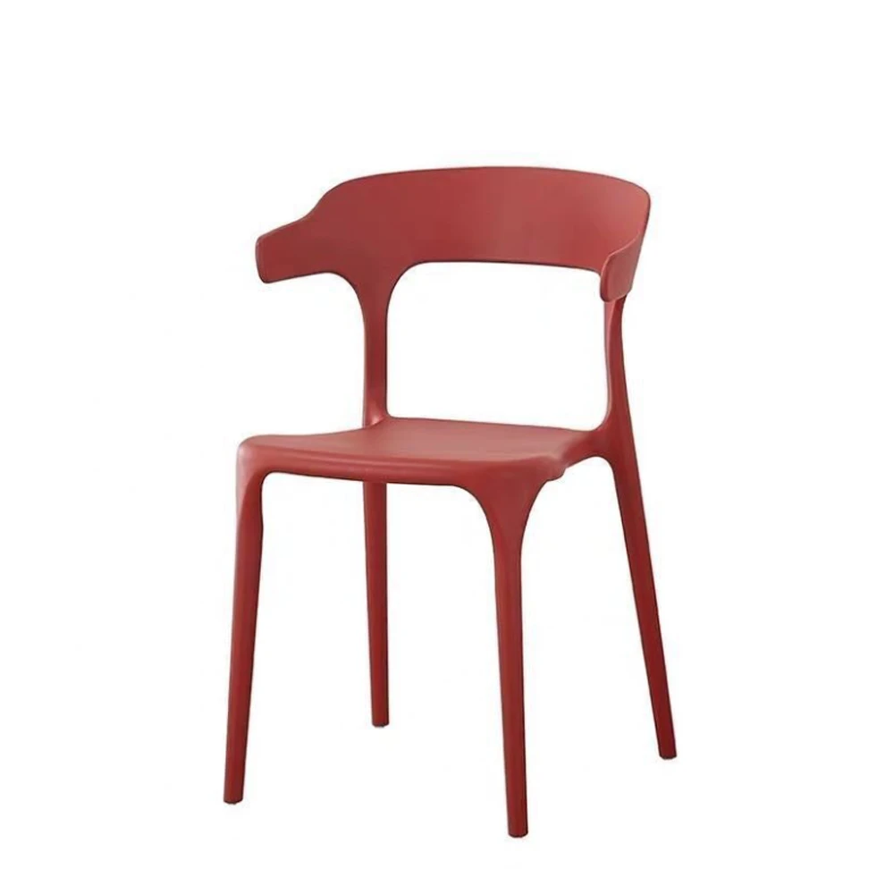 European Italia Designer Base Abs Plastique Silla Good Sample Fashion Yellow Horn Back Stacking Plastic Dining Chair For Garden