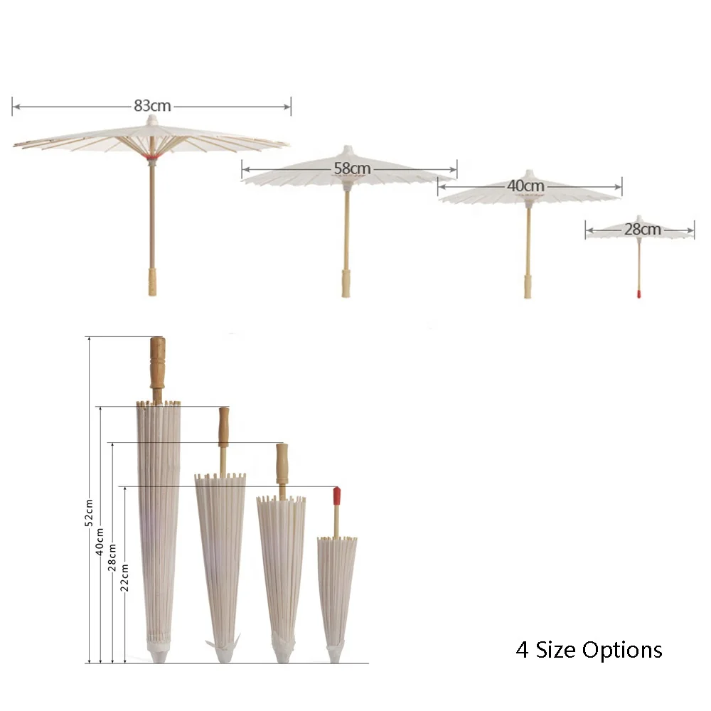 White Chinese Wedding Party Decoration Paper Umbrella Parasols