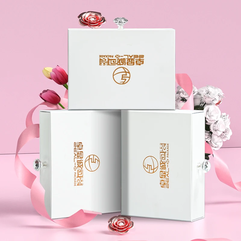 Custom Luxury Slide Drawer Pink Hair Extensions Wigs Packaging Boxes Hair Bundle Packaging Box With Satin Wig Bag For Bundles