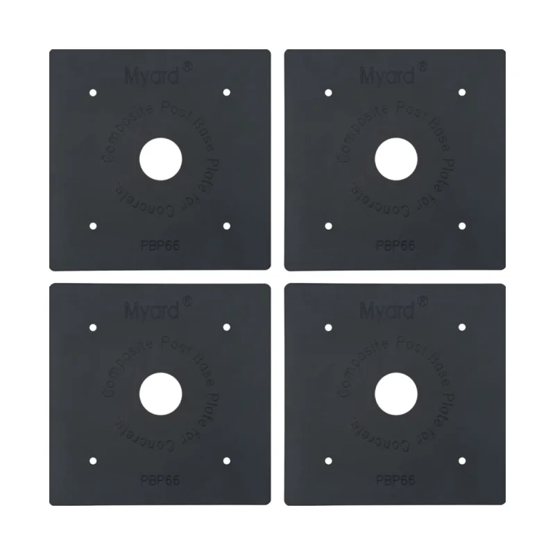 Easy Installation Nylon Glass Fiber Materials Square Handrail Post Base Plate For Courtyard