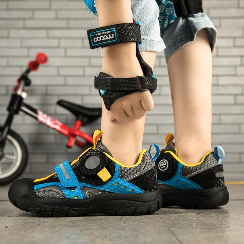 New Models High Quality Bmx Bike Shoes For Kid Safety Toe Rubber Children Cycling Road Sneaker 26-33 Back To School Sports