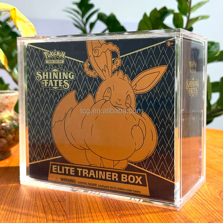 TCG Custom Wholesale Clear Acrylic Pokemon ETB Evolutions Booster Box Protector Display Case
