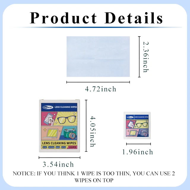 2024 Hot Sale Lens Cleaning Wipes Cleaning Glasses Individual Package OEM/ODM Acceptable Glasses Cleaner Cleaning Wet Wipes