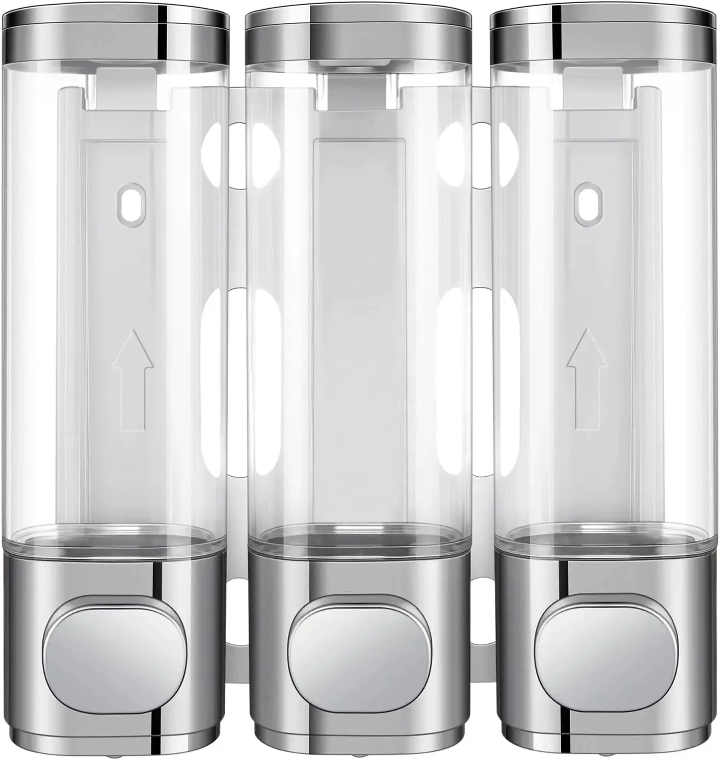 hotel adhesive empty pump press 3-in-1 liquid soap dispenser set for shampoo and conditioner premium with labels