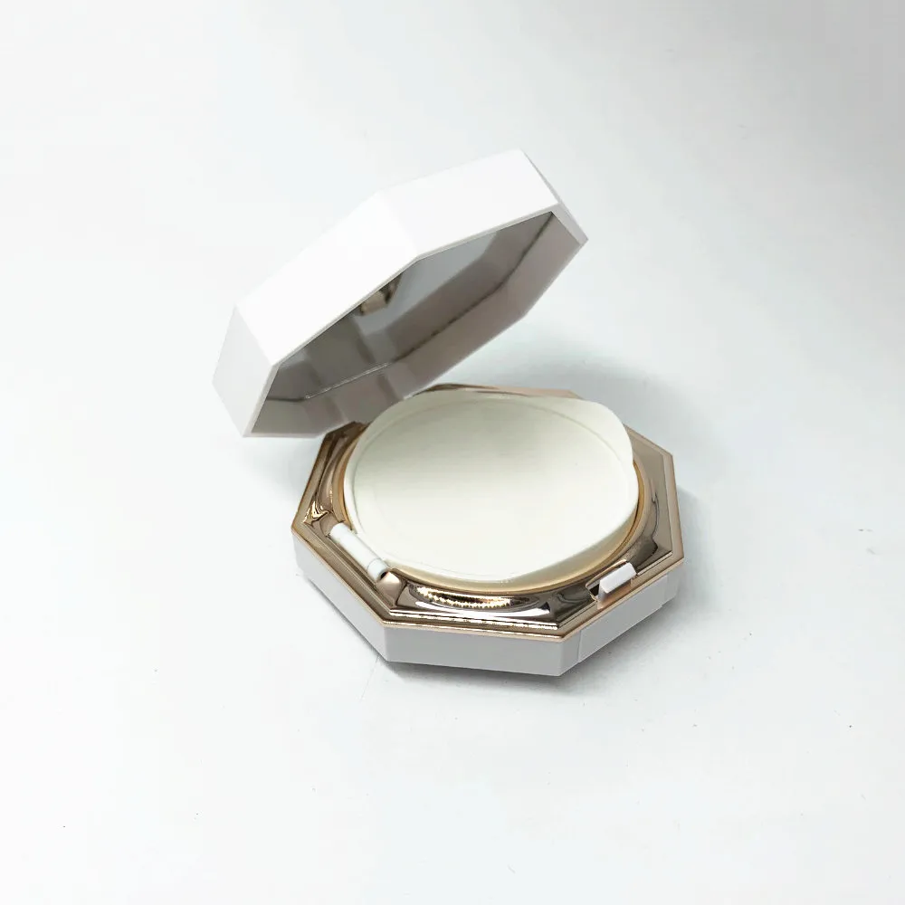 
Custom White Octagon Shape 15 g Empty Powder Compact Case with Private Labels 