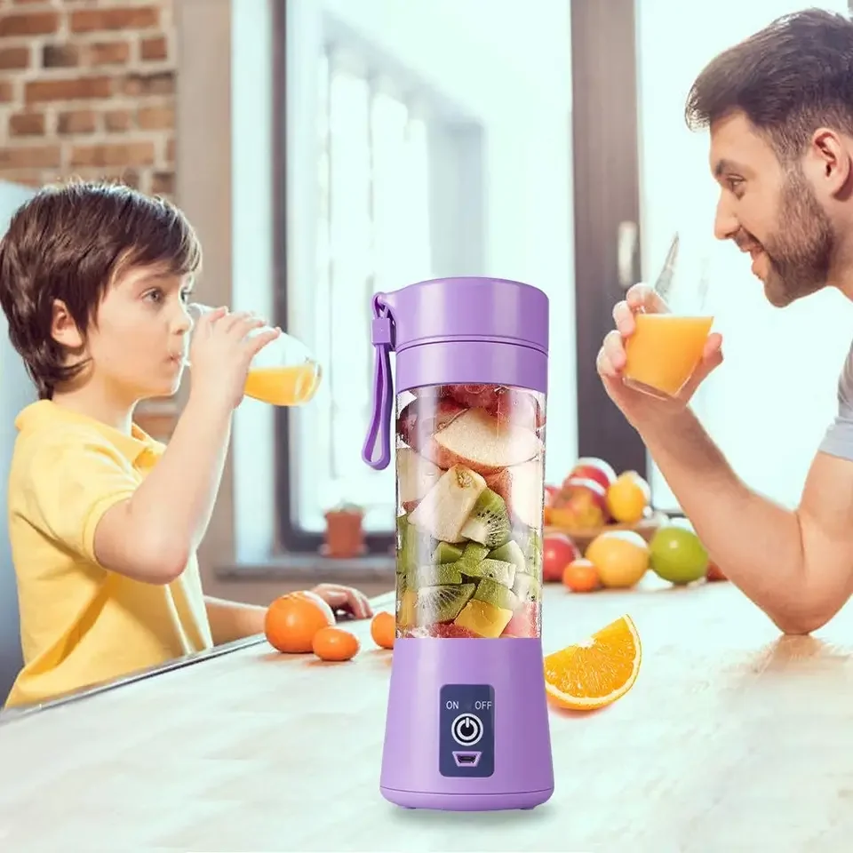 Home Kitchen Accessories Electric Mini USB 6 Blades Juicer Cup Machine Portable Fruit Kitchen Tools Bottle Juicer Blender