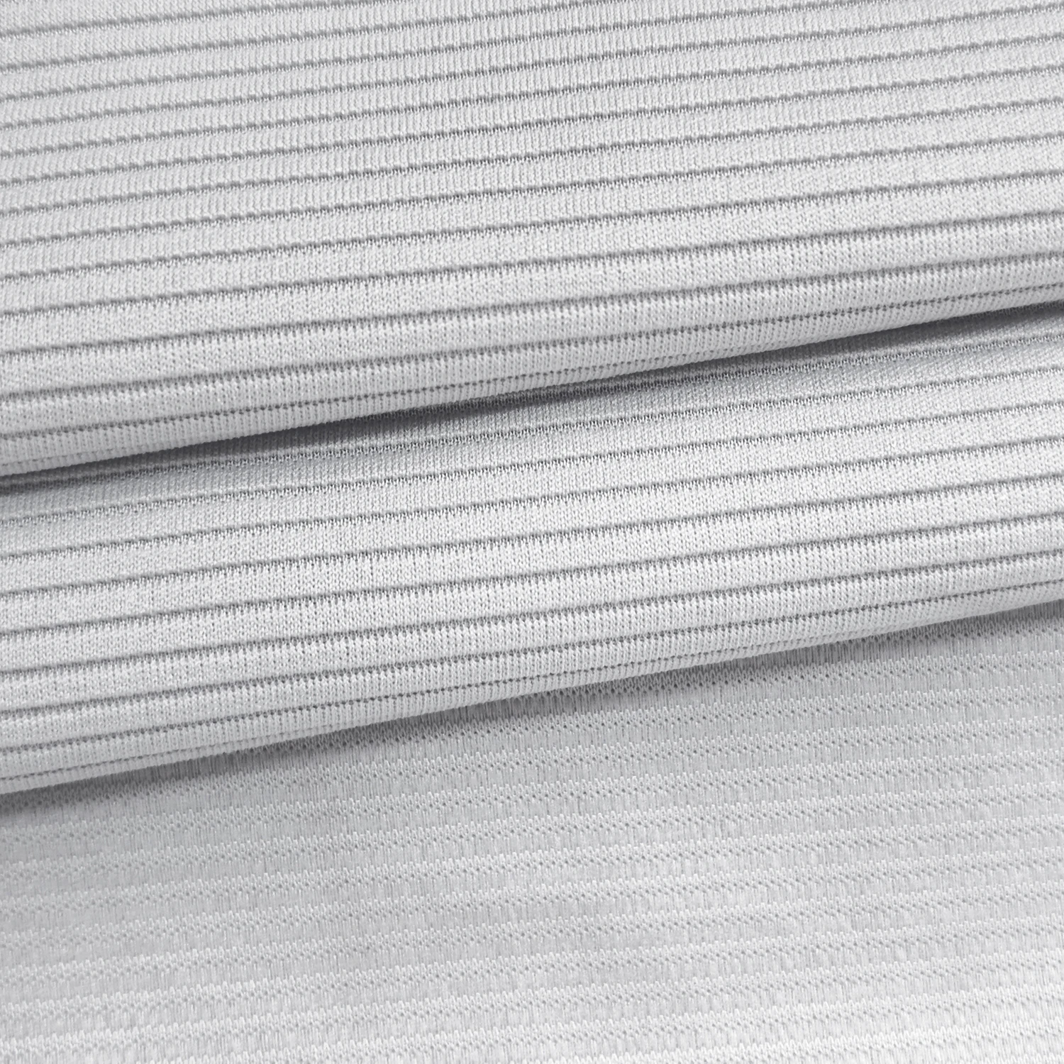 Wholesale High Quality Low Price 230gsm 100% Polyester Knitted Pit Stripes Stair Ottoman Fabric For Dress Trousers