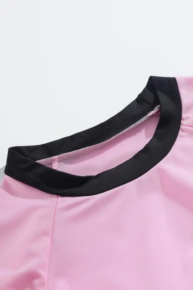 Manufacturer Wholesale Solid Color Contrasting Split Swimsuit for Youth and Girls for Children and adult