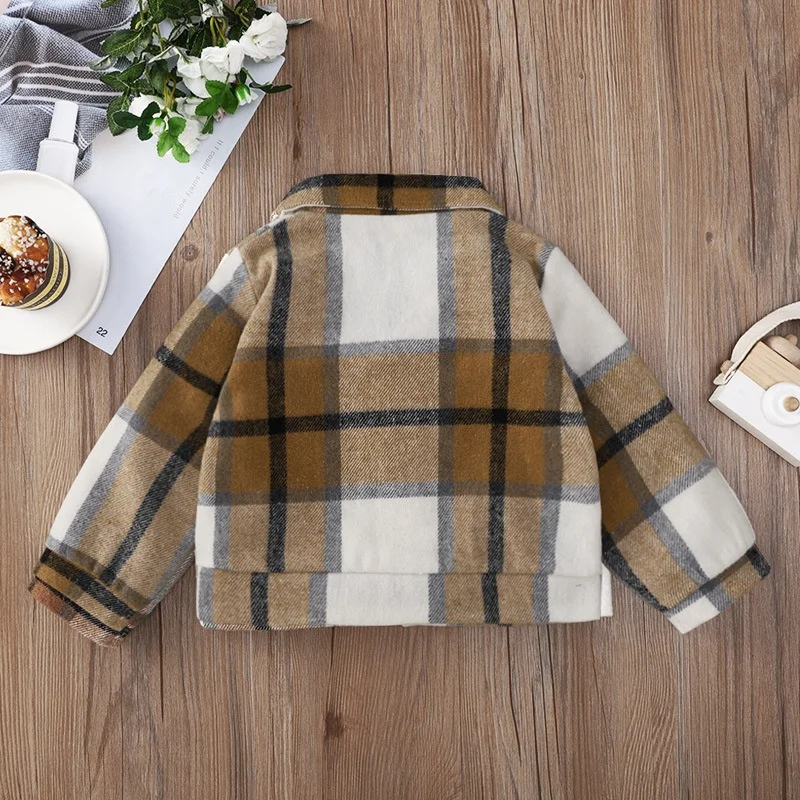 Toddler Kids Baby Girl Princess Winter Autumn Full Sleeve Top Outwear Children Fashion WARM Plaid Jacket Coat 1-8Y