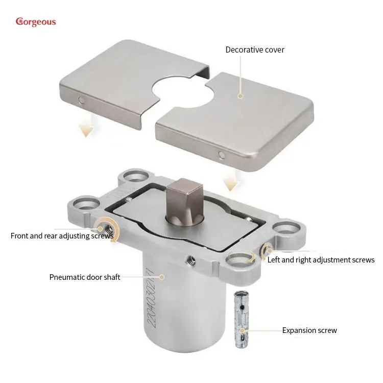 360  rotation 90 positioning concealed closer spring aluminium slim glass door solf closing gas glass floor hinges for door