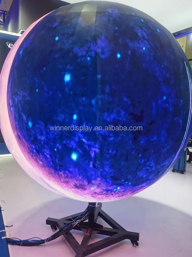 Customized creative spherical shape Indoor round led display module P2 P2.5 P3 P4 circular LED screen  round led display panel