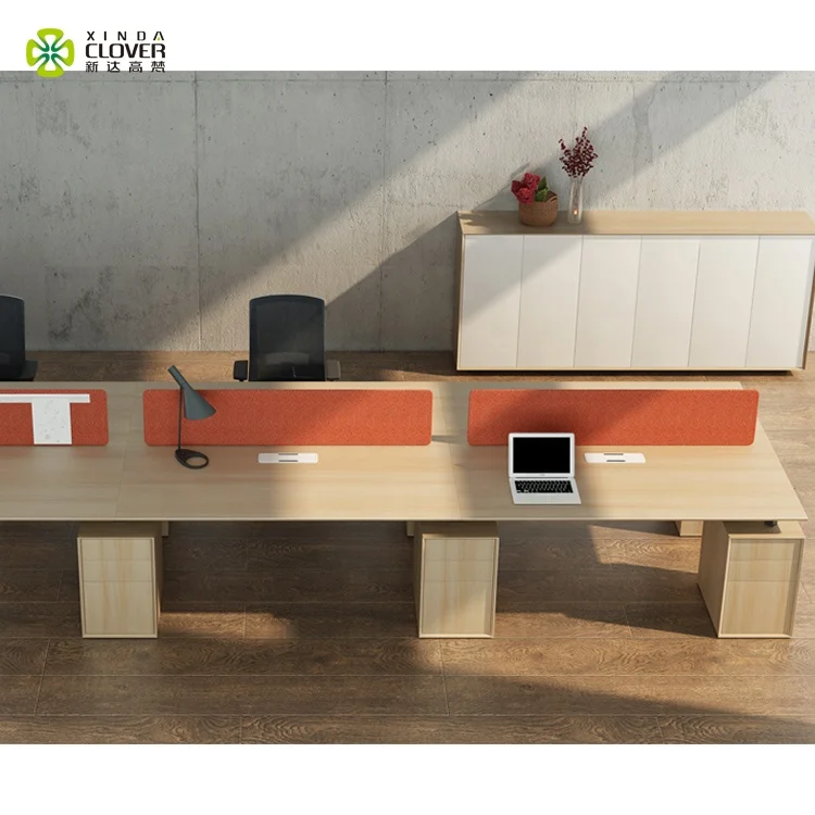 Chinese Office Furniture Manufacturers E1 MFC Workstation 6 Person Office Desk