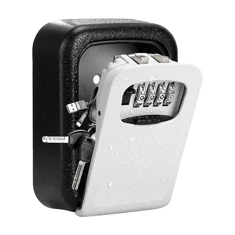 Замок с ключом коробка Настенный алюминиевый сплав ключевой Сейф всепогодный 4 цифры комбинации для хранения ключей дома и улицы