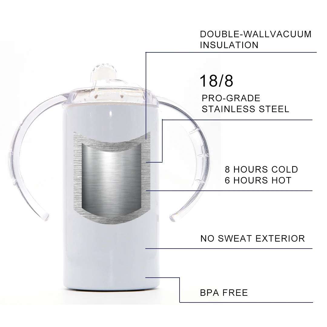 12 унций Детская кружка Бутылочка для молока воды без БФА крышки SK прямые сублимационные заготовки из нержавеющей стали