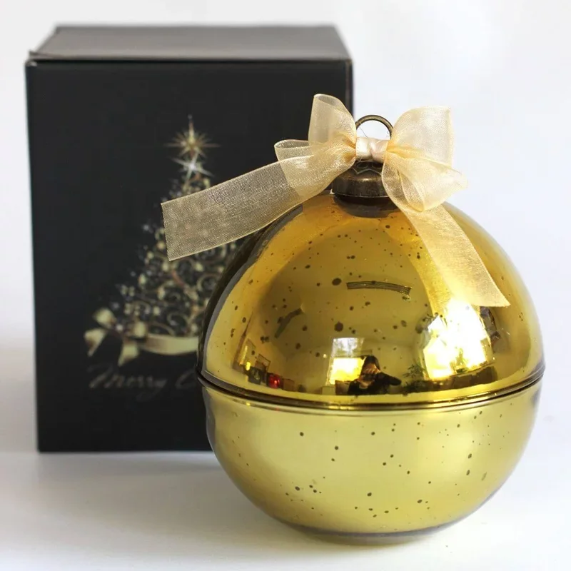 Christmas gift glass candle jars christmas ball candle cup christmas candle jars