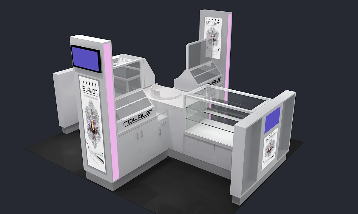 M2 Display Custom Salon Interior Decoration Style Store Display Stand Hair Kiosk for Beauty Salon and Spa