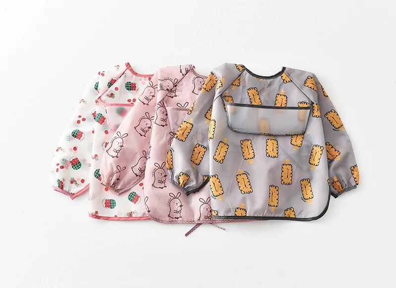 
Toddler bibs baby apron waterproof baby child clothes bibs long sleeves baby bibs 