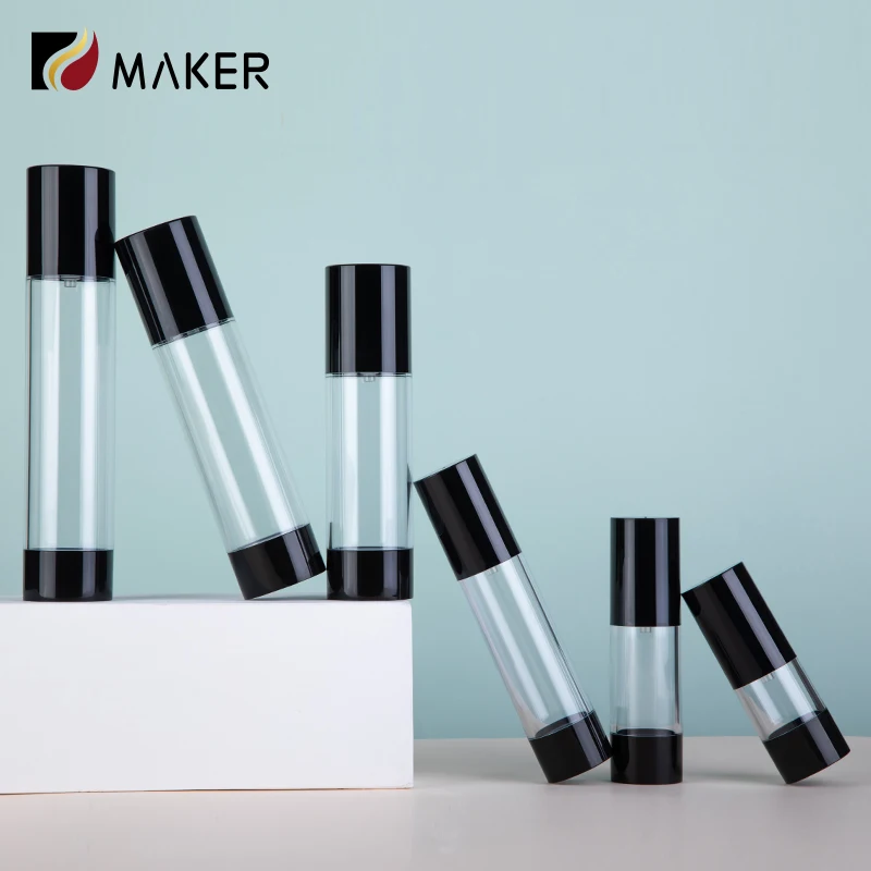 2024 Eco Friendly 15ml 30ml 50ml 80ml 100ml 120ml PP Plastic Acrylic Cosmetic Skincare Packaging Lotion Pump Airless Bottles